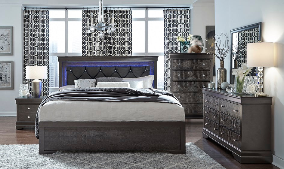 Pompei Grey Bedroom Set Payless Furniture