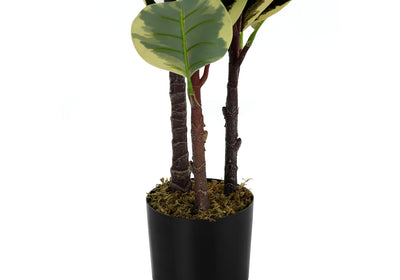 47" Tall Oak Tree Artificial Plant - Indoor Faux Greenery, Real Touch, Decorative, Black Pot