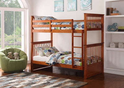 Twin/Twin Honey Solid Wood Bunkbed - IF-B-121-H