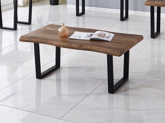 Wood coffee table with black legs hotsell