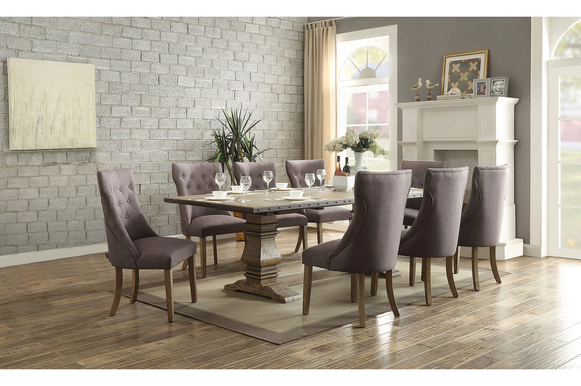 7 piece industrial on sale dining set