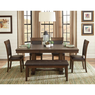 Light Rustic Ash Contemporary Dining set W/butterfly leaf - MA-5614-72DR6