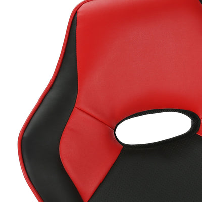 Office Chair - Gaming / Black / Red Leather-Look