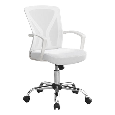 Office Chair - White / Chrome Base On Castors