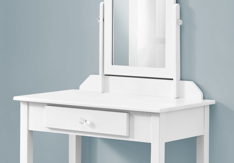 Vanity - White / Mirror And Storage Drawer - I 3326
