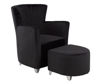 Brassex-Chair-Ottoman-Black-0711-Blk-1