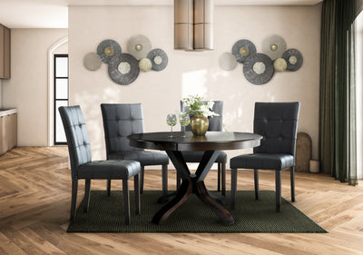 Ensemble de coin repas Mesa en bois massif avec chaises en cuir véritable
