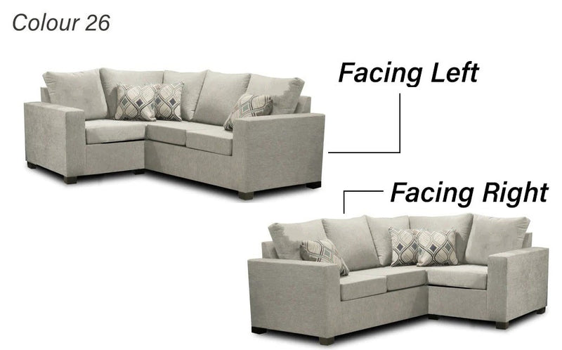 Sectionnel 2 x 1 fabriqué au Canada | Configuration LHF/RHF | 17 options de couleurs