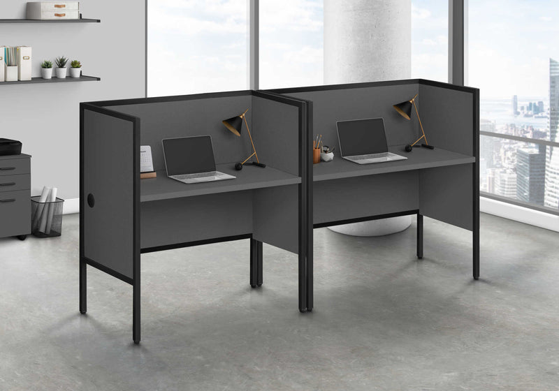 Bureau moderne gris/noir de 48 po | Bureau de qualité commerciale