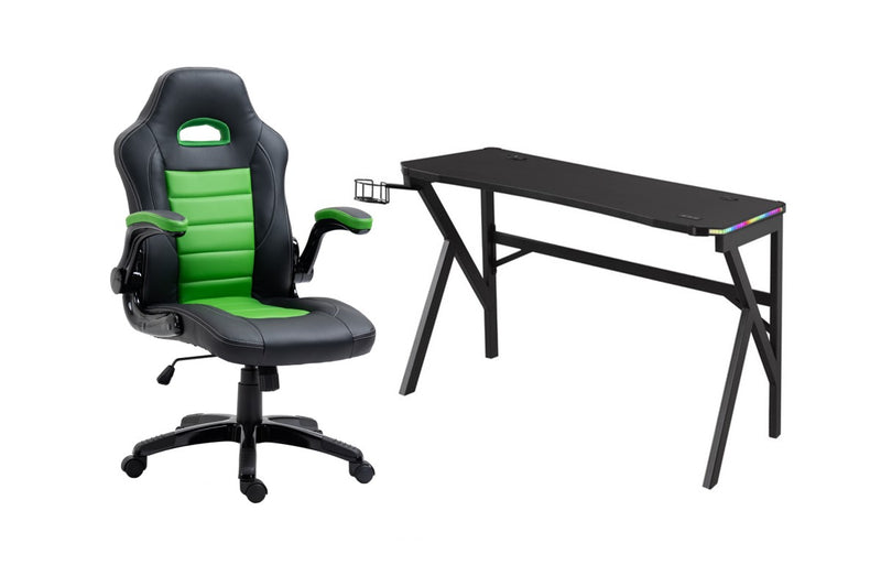 Brassex-Gaming-Desk-Chair-Set-Green-Black-12359-12