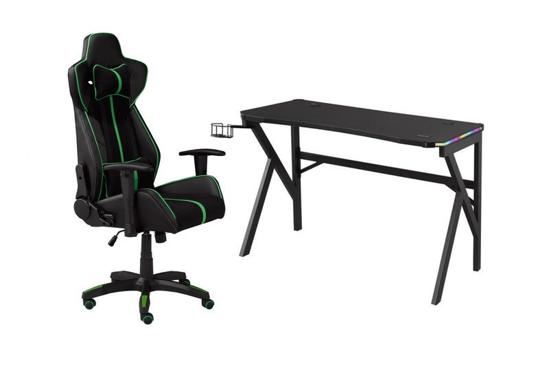 Brassex-Gaming-Desk-Chair-Set-Green-Black-12342-12
