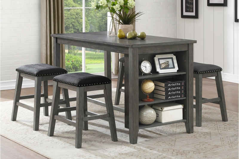 Timbre Grey 5 Piece Counter Height Dinette Set
