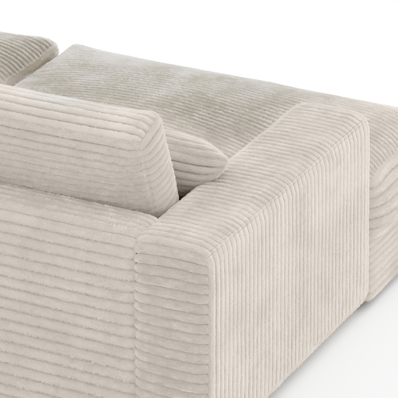 Ultra-deep Cozy Double Lounger | Plush Beige Fabric