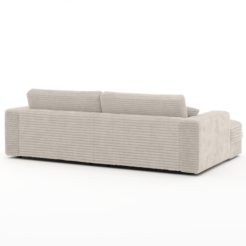 Ultra-deep Cozy Double Lounger | Plush Beige Fabric