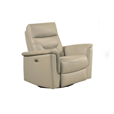 Latte Power Recliner - Top Grain Leather Match