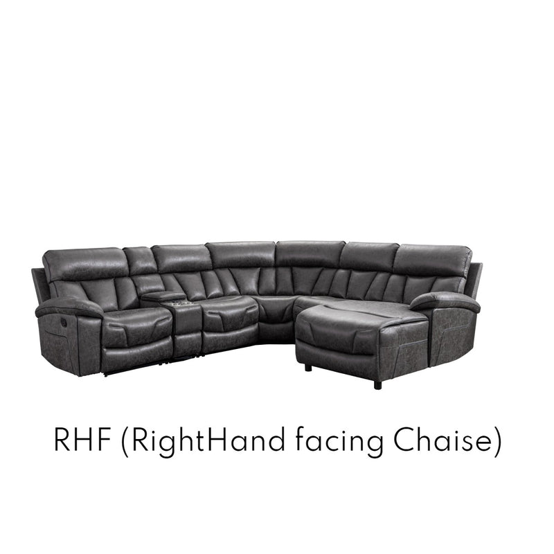 Canapé sectionnel inclinable Newton gris - Sièges surdimensionnés et confortables pour le salon ou l&