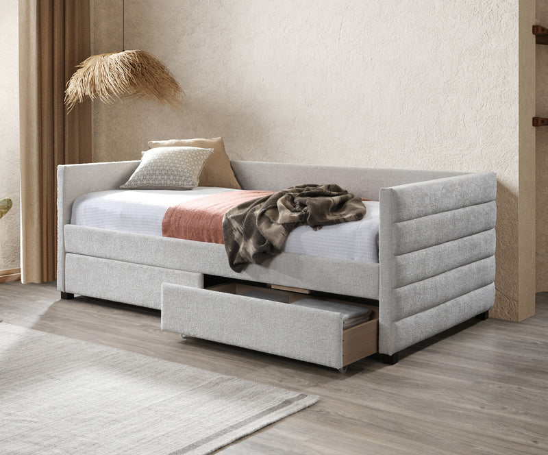 NovaRest Storage Daybed – 39" Single in Light Grey Fabric