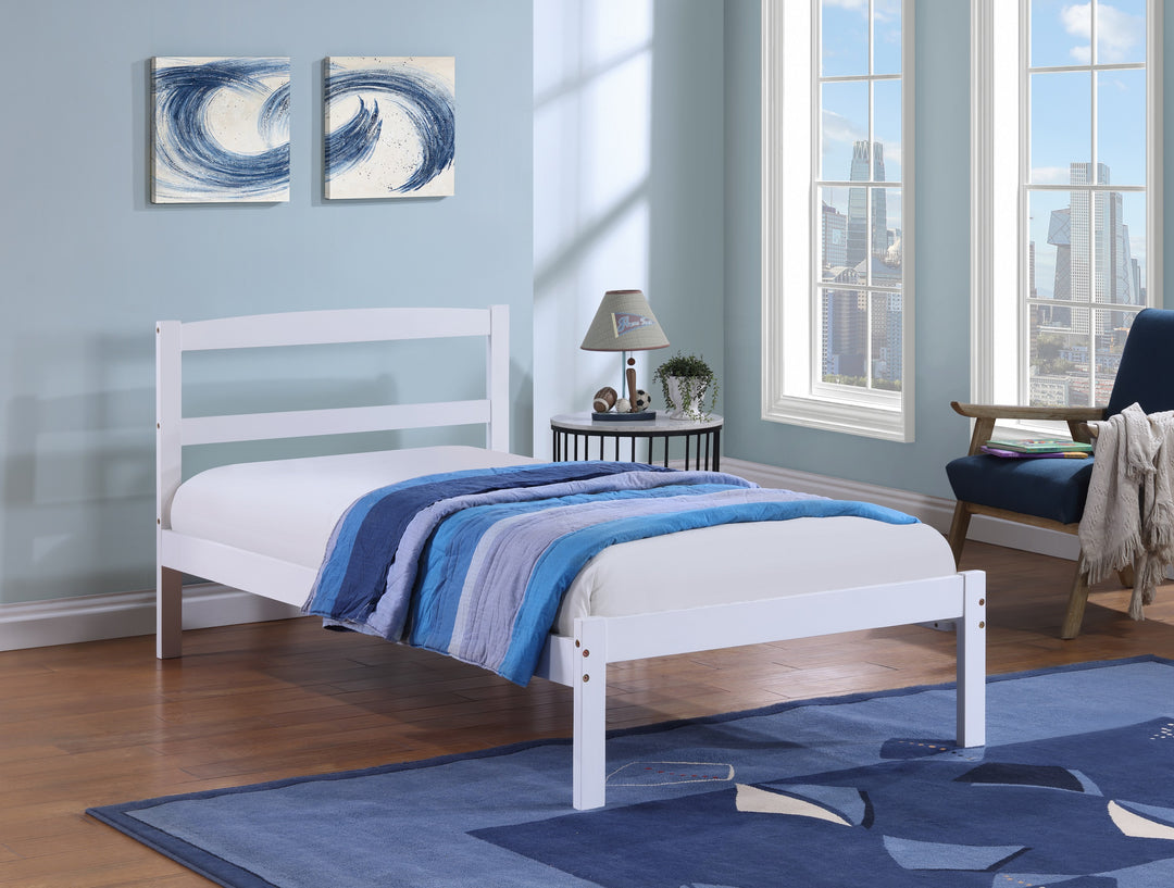 Upgrade Your Child s Bedroom with Our High Quality KidScape All in One Platform Bed White Payless Furniture