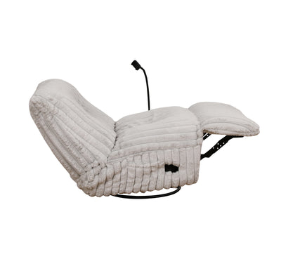 White Swivel Glider Recliner Chair with Cell Phone Holder