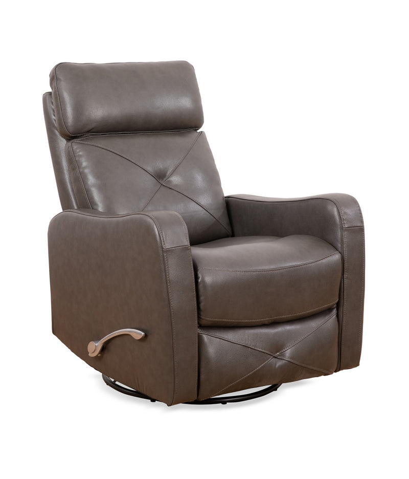 Charcoal Leather Swivel Recliner