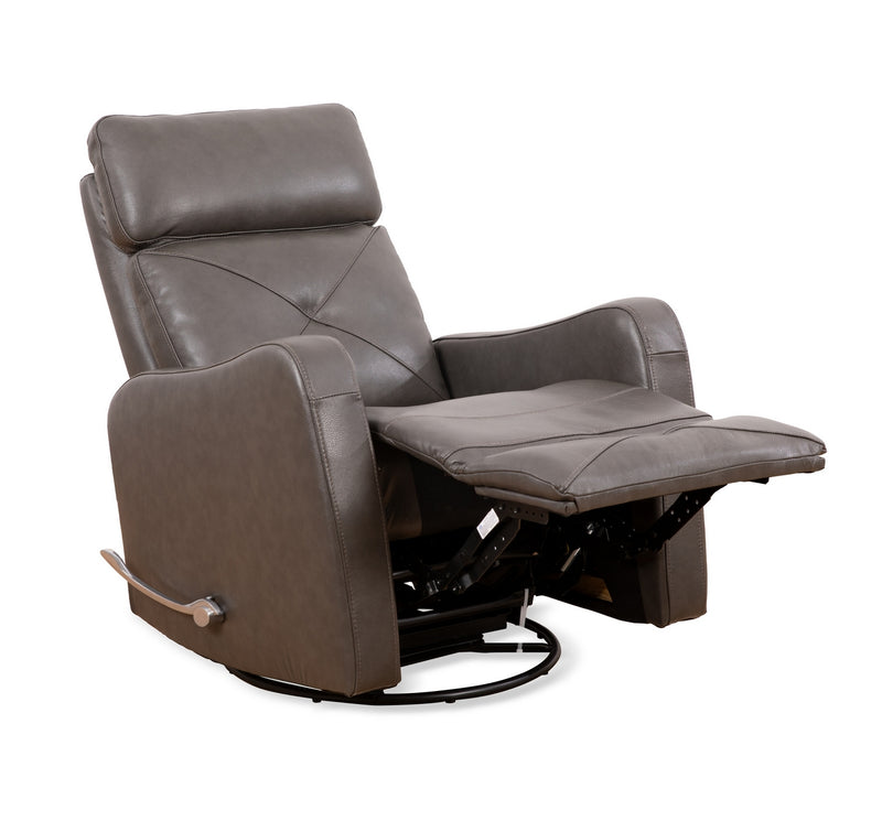 Charcoal Leather Swivel Recliner