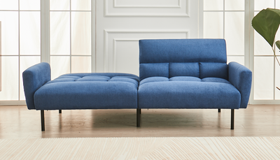 BlueFlex Sleeper Sofa: Split-Back, Memory Foam Comfort, Detachable Arms & Steel Legs