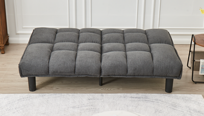 Grey ComfortSplit SofaBed: Memory Foam & Sleek Black Leg Design
