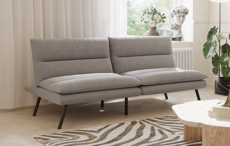 Canapé-lit ValueFlex gris : conception divisée, mousse à mémoire de forme et pieds en acier robustes
