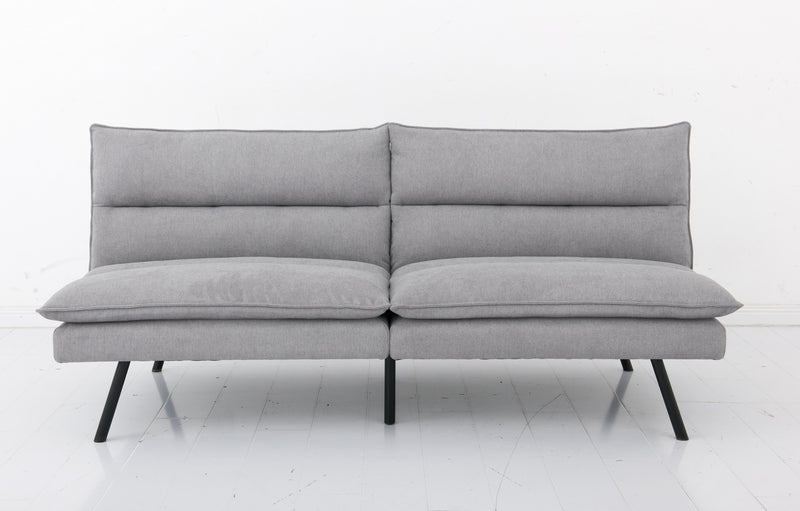 Canapé-lit ValueFlex gris : conception divisée, mousse à mémoire de forme et pieds en acier robustes