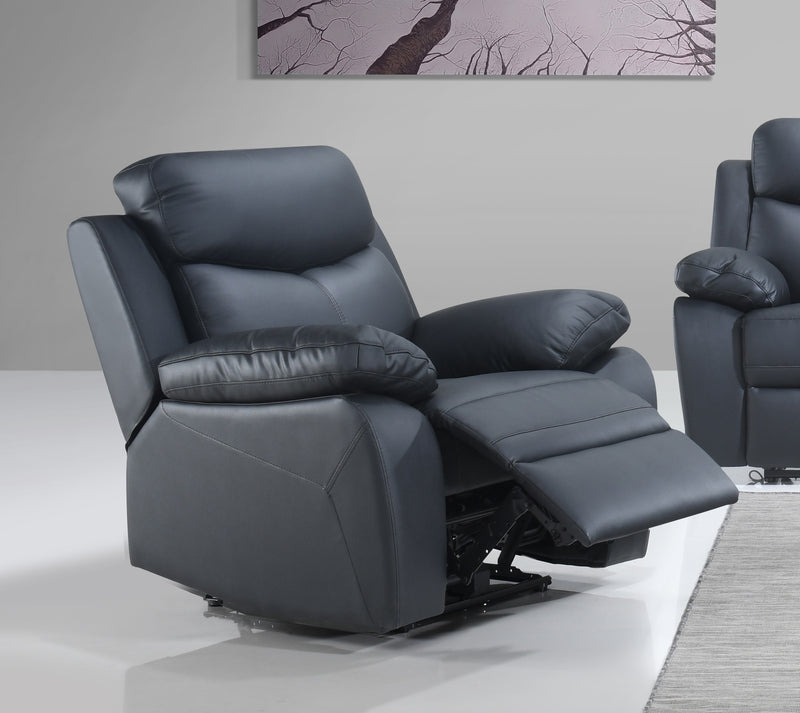 StratusMax 3-Piece Power Recliner Set – Black Leather with Console & USB Ports