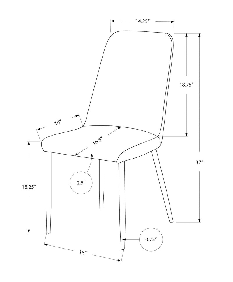 Lot de 2 chaises de salle à manger en similicuir gris - Design contemporain en métal chromé