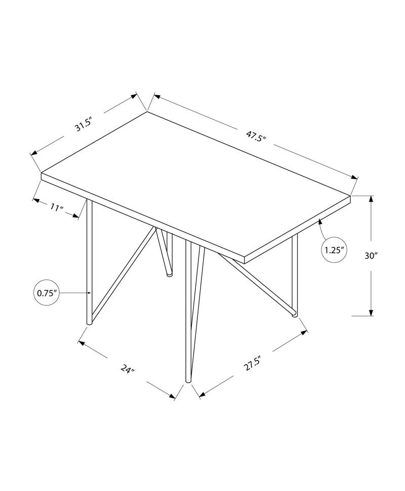 Modern 48" Rectangular Brown Laminate Dining Table - Small Kitchen & Dining Room Furniture