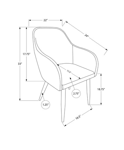 Chaise de salle à manger, lot de 2, côté, rembourrée, cuisine, salle à manger, tissu marron, métal noir, contemporain, moderne