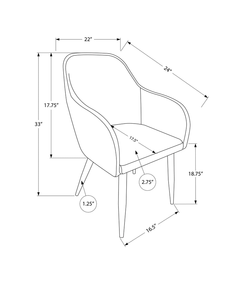 Chaise de salle à manger, lot de 2, côté, rembourrée, cuisine, salle à manger, tissu marron, métal noir, contemporain, moderne