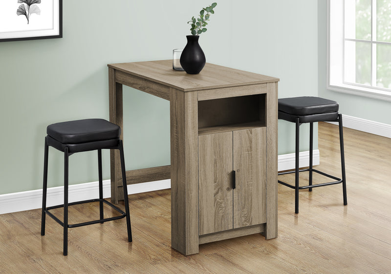 Modern Brown Laminate Counter Height Dining Table with Storage, 48" Rectangular