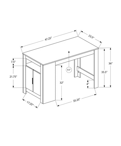 48" Rectangular Counter Height Dining Table with Storage in Grey Laminate - Modern Kitchen Furniture