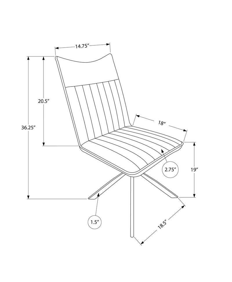 Chaise de salle à manger, lot de 2, côté, rembourrée, cuisine, salle à manger, aspect cuir noir, métal chromé, contemporain, moderne