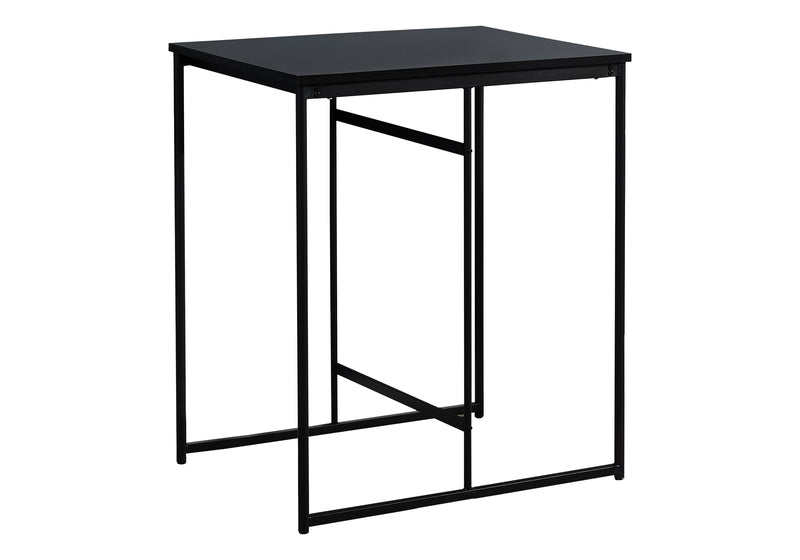 Table à manger contemporaine en stratifié noir de 32 po de hauteur rectangulaire