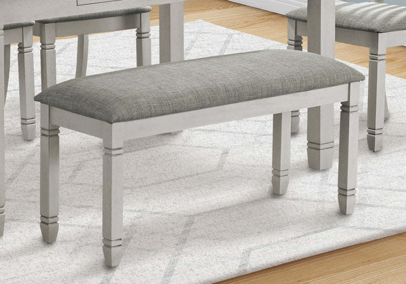 Grey Upholstered Bench - 41" Rectangular Wood Entryway Seat