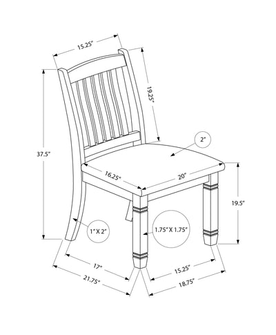 Chaise de salle à manger, hauteur 38 po, lot de 2, côté, rembourrée, cuisine, salle à manger, blanc antique, aspect lin beige, transitionnel