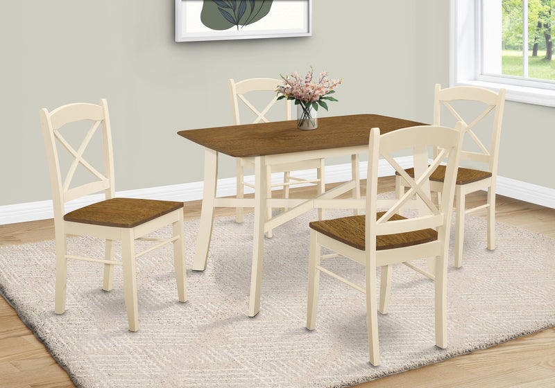 48" Rectangular Oak and Cream Dining Table - Small Kitchen or Dining Room Table