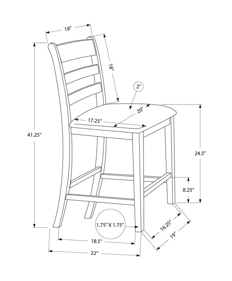 Ensemble de 2 chaises de salle à manger rembourrées à hauteur de comptoir, hauteur de 44 po - Chaises d&