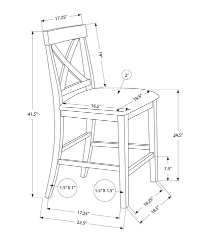 Lot de 2 chaises de salle à manger rembourrées en finition noyer foncé avec aspect cuir marron