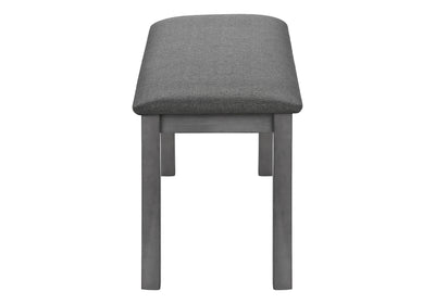 Banc, 42" Rectangulaire, Bois, Rembourré, Salle à manger, Cuisine, Entrée, Gris, Transitionnel