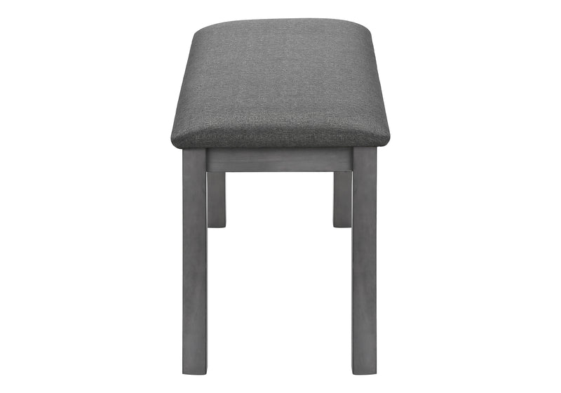 Banc rembourré en bois gris de 42 po - Style transitionnel pour salle à manger, cuisine, entrée