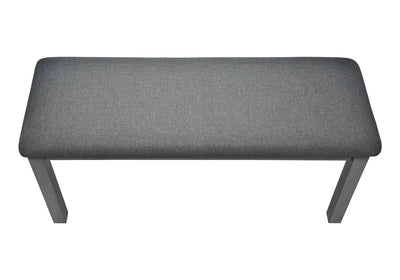 Banc, 42" Rectangulaire, Bois, Rembourré, Salle à manger, Cuisine, Entrée, Gris, Transitionnel