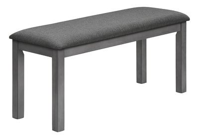 42" Wood Upholstered Bench in Grey - Transitional Style for Dining Room, Kitchen, Entryway