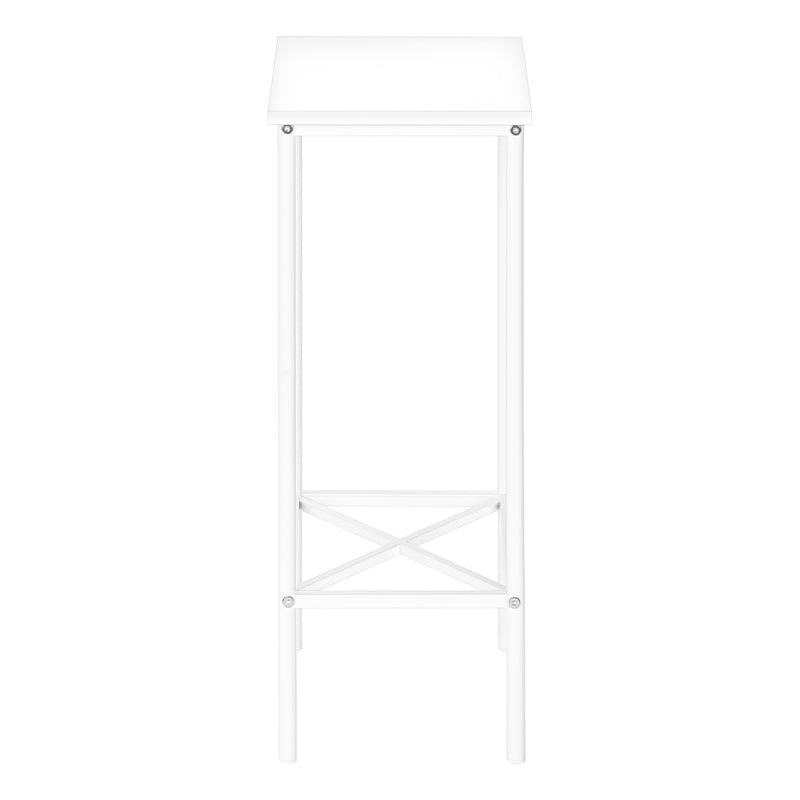 Small White Metal Accent Table 2 Tier - Modern Living Room End Table