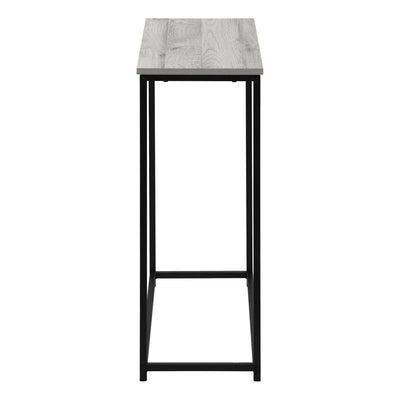 Table d'appoint, Console, Entrée, Étroit, Canapé, Salon, Chambre à coucher, Stratifié gris, Métal noir, Contemporain, Moderne