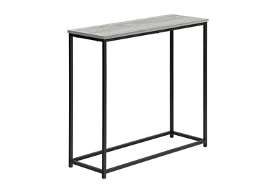 Table d'appoint, Console, Entrée, Étroit, Canapé, Salon, Chambre à coucher, Stratifié gris, Métal noir, Contemporain, Moderne